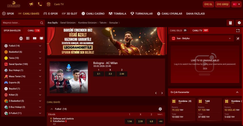 leograndbet canlı bahis oranları